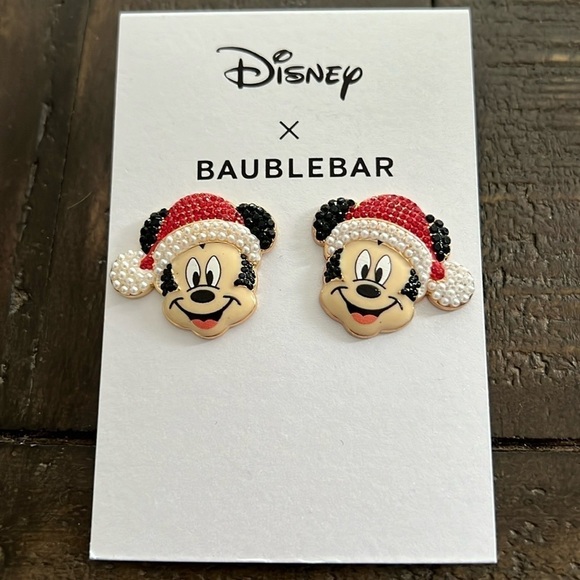 Disney x BAUBLEBAR Mickey Mouse Christmas Earrings New - Picture 1 of 5